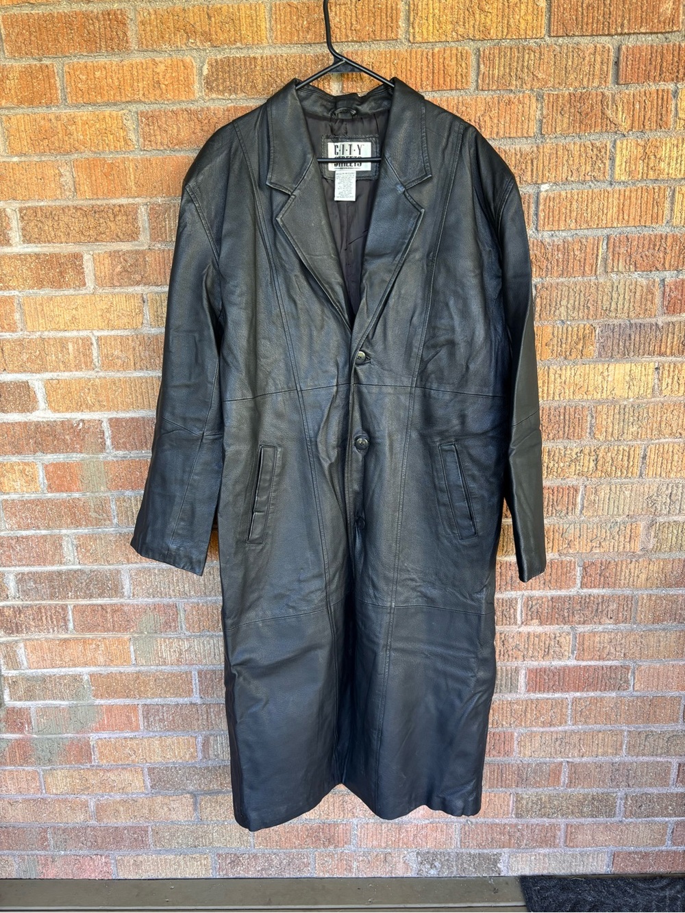 Black Leather Trench Coat